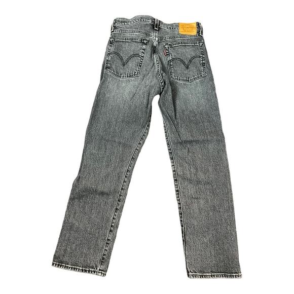 Levi's Premium Wedgie Straight Jeans Button Fly 27 Black Denim crop ankle - Picture 5 of 6